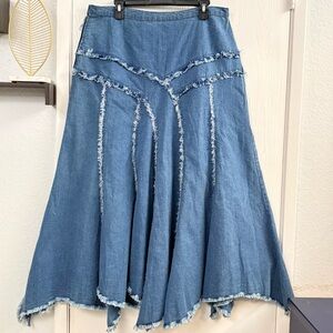 Soft Surroundings Navy Cotton Blend Maxi Skirt Size XL